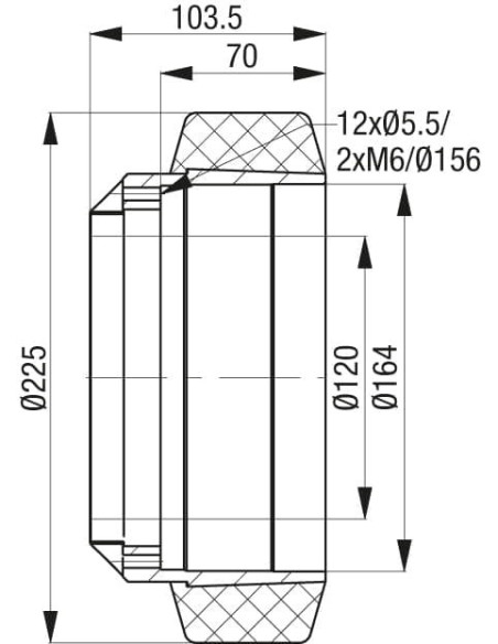 RTH 225x70/120-12-P ratas krautuvams ir kėlimo technikai