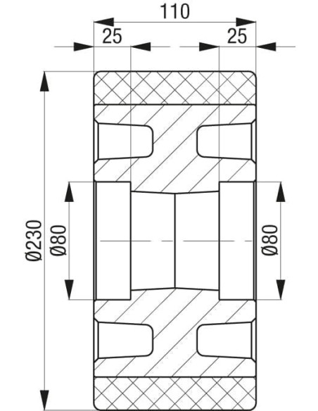 RTH 230x110/80x25 ratukas krautuvams ir kėlimo technikai