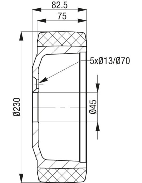 RTH 230x75/45-5 ratas krautuvams