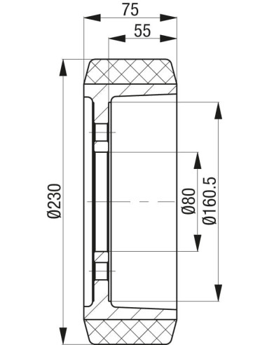 RTH 230x75/80-6 ratas krautuvams ir kėlimo technikai