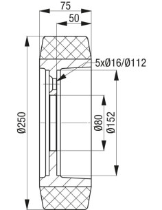 RTH 250x75/80-5 ratas krautuvams 2