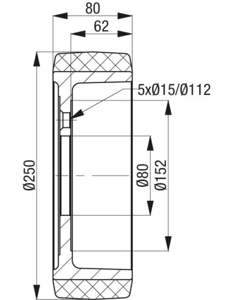 RTH 250x80/80-5-PI ratas krautuvams