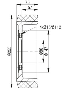 RTH 255x75/80-4 ratukas krautuvams 2