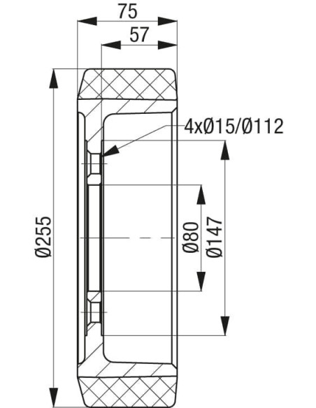 RTH 255x75/80-4 ratukas krautuvams