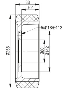 RTH 255x83/80-5 ratas krautuvams 2