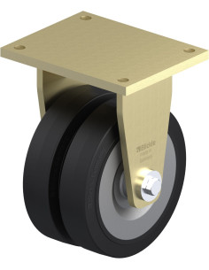 BSD-SE 250K dvigubas fiksuotas ratukas dengtas guma