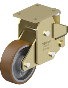 BSFE-GB 160K poliuretano spyruoklinis fiksuotas ratukas