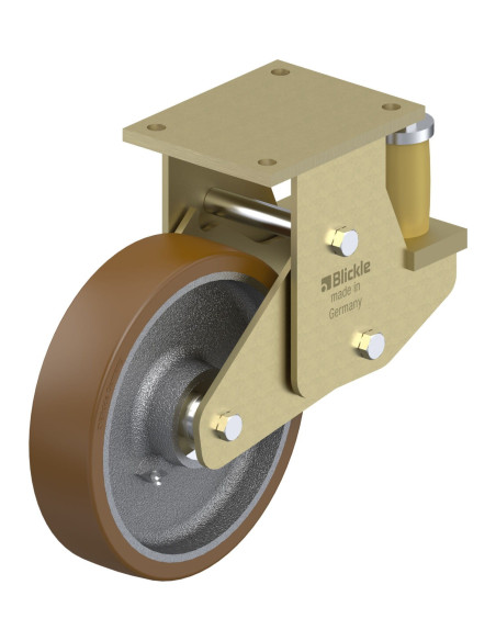 BSFE-GB 250K poliuretano spyruoklinis fiksuotas ratukas