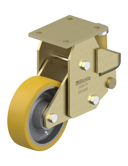 BSFE-GTH 160K poliuretano spyruoklinis fiksuotas ratukas