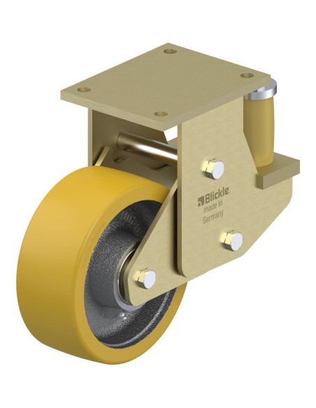 BSFE-GTH 202K poliuretano spyruoklinis fiksuotas ratukas