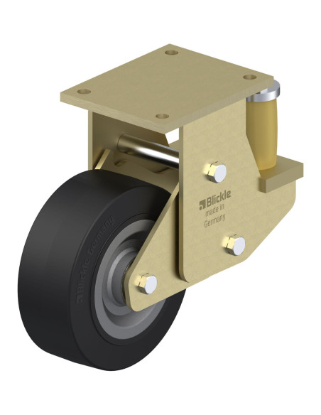 BSFE-SE 202K spyruoklinis fiksuotas ratukas dengtas guma