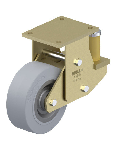 BSFE-SE 202K-SG spyruoklinis fiksuotas ratukas dengtas guma