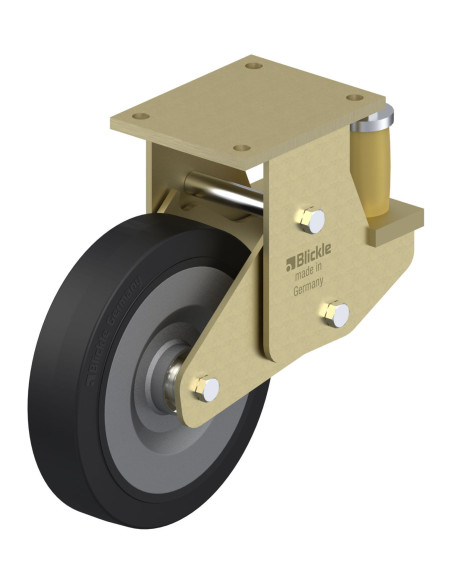 BSFE-SE 250K spyruoklinis fiksuotas ratukas dengtas guma