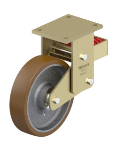 BSFN-GB 250K poliuretano spyruoklinis fiksuotas ratukas