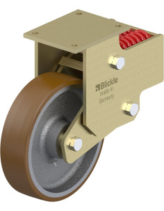 BSFN-GB 302K-F30 poliuretano spyruoklinis fiksuotas ratukas