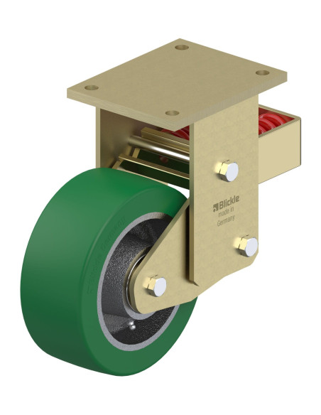 BSFN-GST 202K - Poliuretano spyruoklinis fiksuotas ratukas