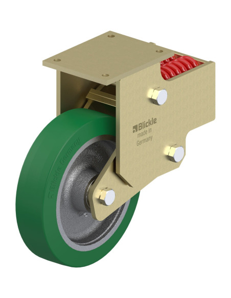 BSFN-GST 302K poliuretano spyruoklinis fiksuotas ratukas