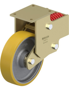 BSFN-GTH 302K-F30 poliuretano spyruoklinis fiksuotas ratukas