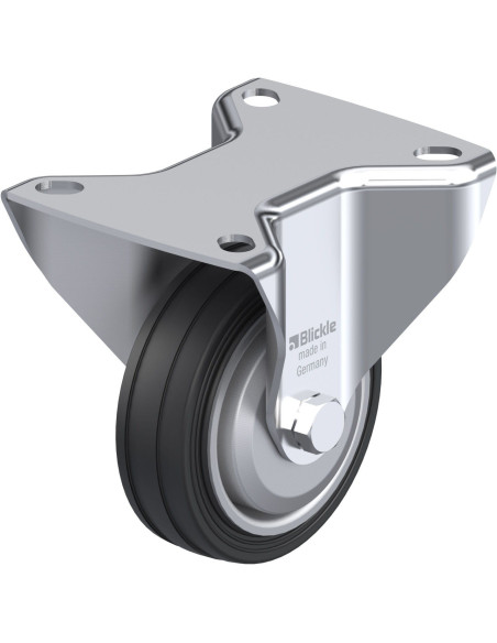 B-VE 80R-FA fiksuotas ratukas dengtas guma