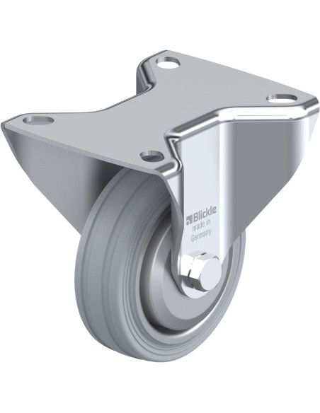 B-VE 80R-SG-FA fiksuotas ratukas su guma, 80 mm