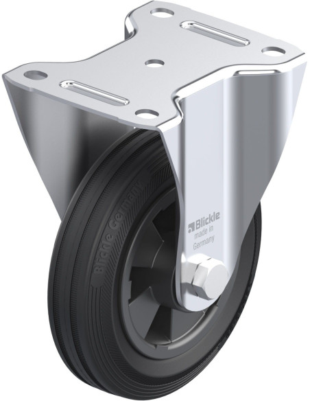 B-VPP 150R fiksuotas ratukas dengtas guma