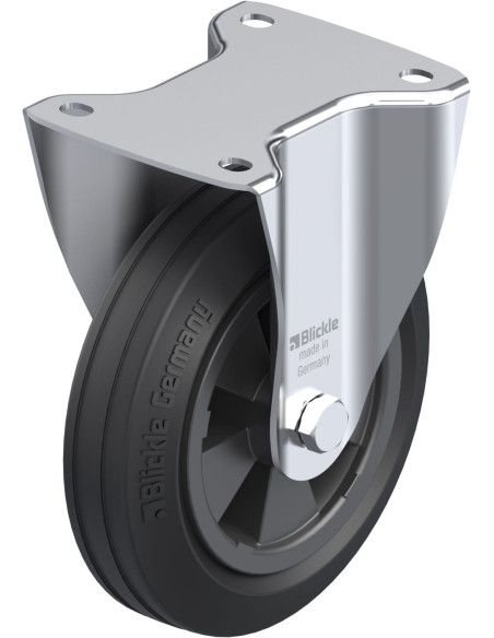 B-VPP 180R fiksuotas ratukas dengtas guma