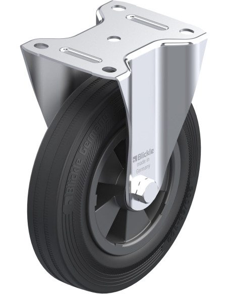 B-VPP 200R fiksuotas ratukas dengtas guma