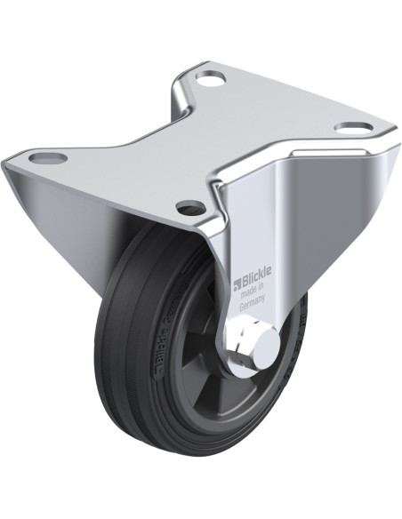 B-VPP 80R fiksuotas ratukas dengtas guma