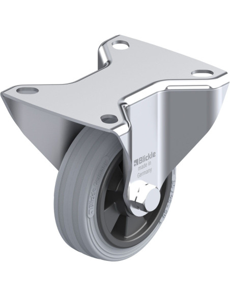 B-VPP 80R-SG fiksuotas ratukas dengtas guma 80 mm