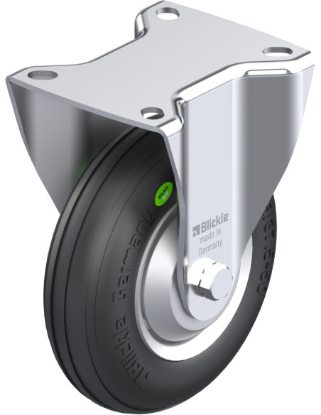 B-VW 125R-FA fiksuotas ratukas su gumine padanga