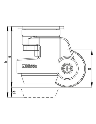 HRIG-POA 45G išlyginantis ratukas, 45 mm
