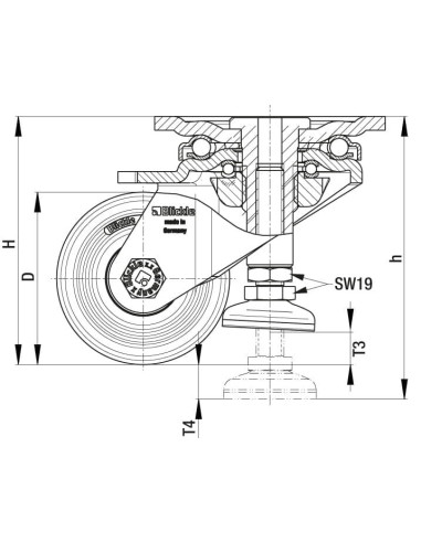 HRLHD-SPO 75K kompaktinis išlyginantis ratukas