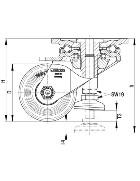 HRLHD-SPO 75K kompaktinis išlyginantis ratukas