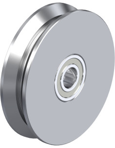 DSPK 100K - Dvigubas metalinis ratukas su flanšu, 100 mm