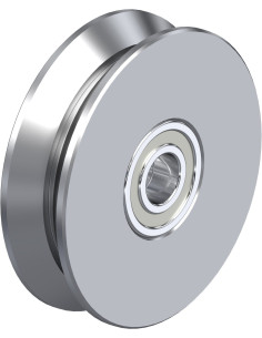 DSPK 120K - Dvigubas metalinis ratukas su flanšu, 120 mm