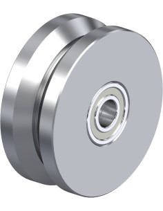 DSPK 125K - dvigubas metalinis ratukas su flanšu, 125 mm