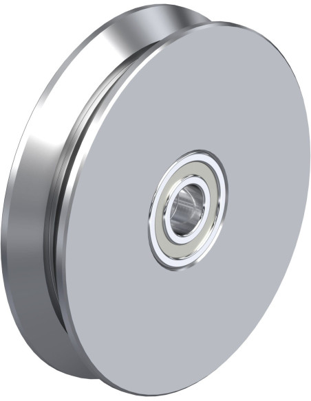 DSPK 150K - Dvigubas metalinis ratukas su flanšu, 150 mm