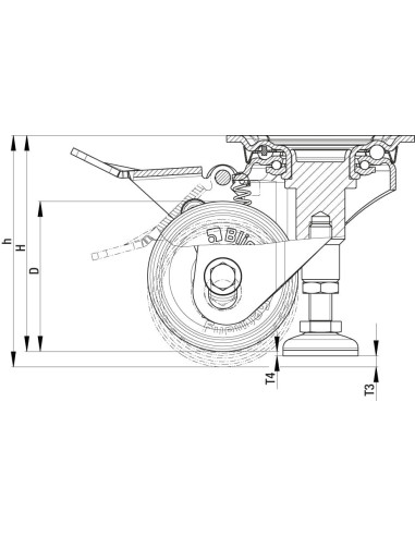 HRLK-PO 80G-F išlyginantis ratukas 80 mm