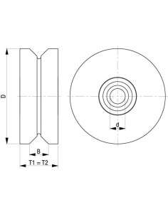 DSPKGSPO 75G - dvigubas ratukas su flanšu, 75 mm 2