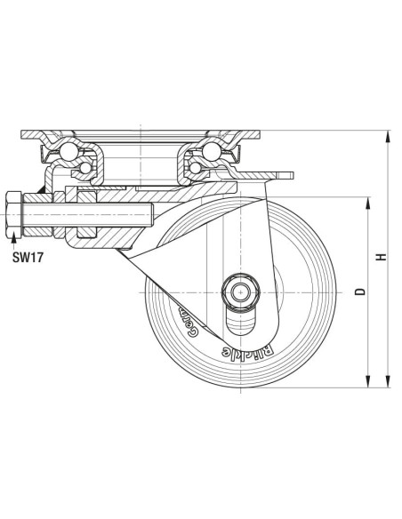 HRLK-PO 82G-VS kompaktinis išlyginantis ratukas