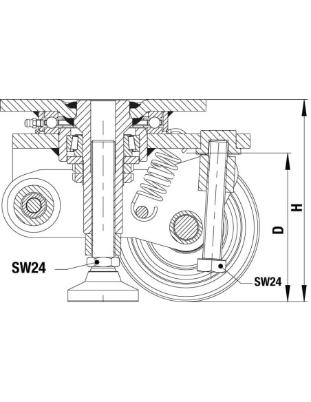 HRLSD-SPO 125K išlyginantis ratukas