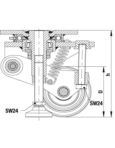 HRLSD-SPO 125K išlyginantis ratukas