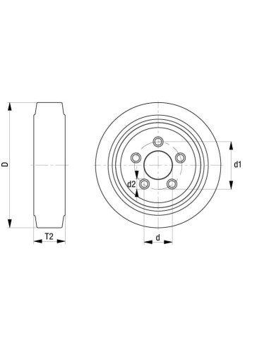 GEVA 402/5-82 400 mm guminis ratukas su ketaus centru