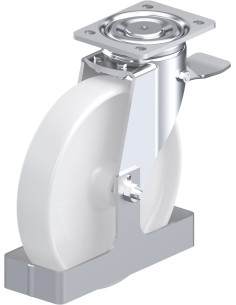 LH-PO 250G-ST-FS sintetinis pasukamas ratukas su stabdžiais