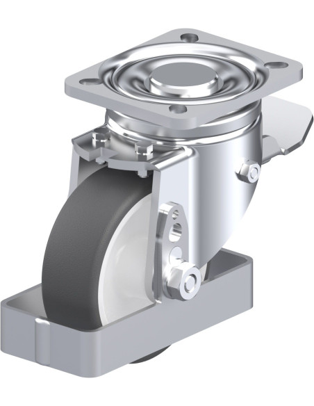 LH-POTH 100G-1-ST-FS poliuretano ratukas su stabdžiais