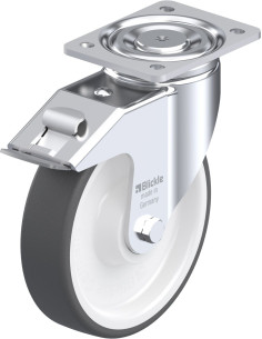 LH-POTH 200K-FI poliuretano pasukamas ratukas su stabdžiais