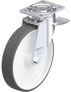 LH-POTH 250G-ST poliuretano pasukamas ratukas su stabdžiais