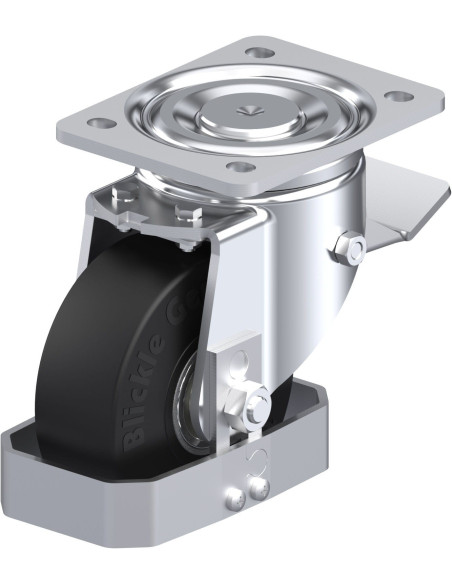 LH-SE 125K-ST-FS pasukamas ratukas su stabdžiais, 125 mm