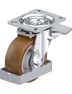 Poliuretano pasukamas ratukas su stabdžiais L-ALB 101K-ST-FS