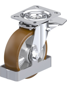 Poliuretano pasukamas ratukas su stabdžiais L-ALB 125K-ST-FS